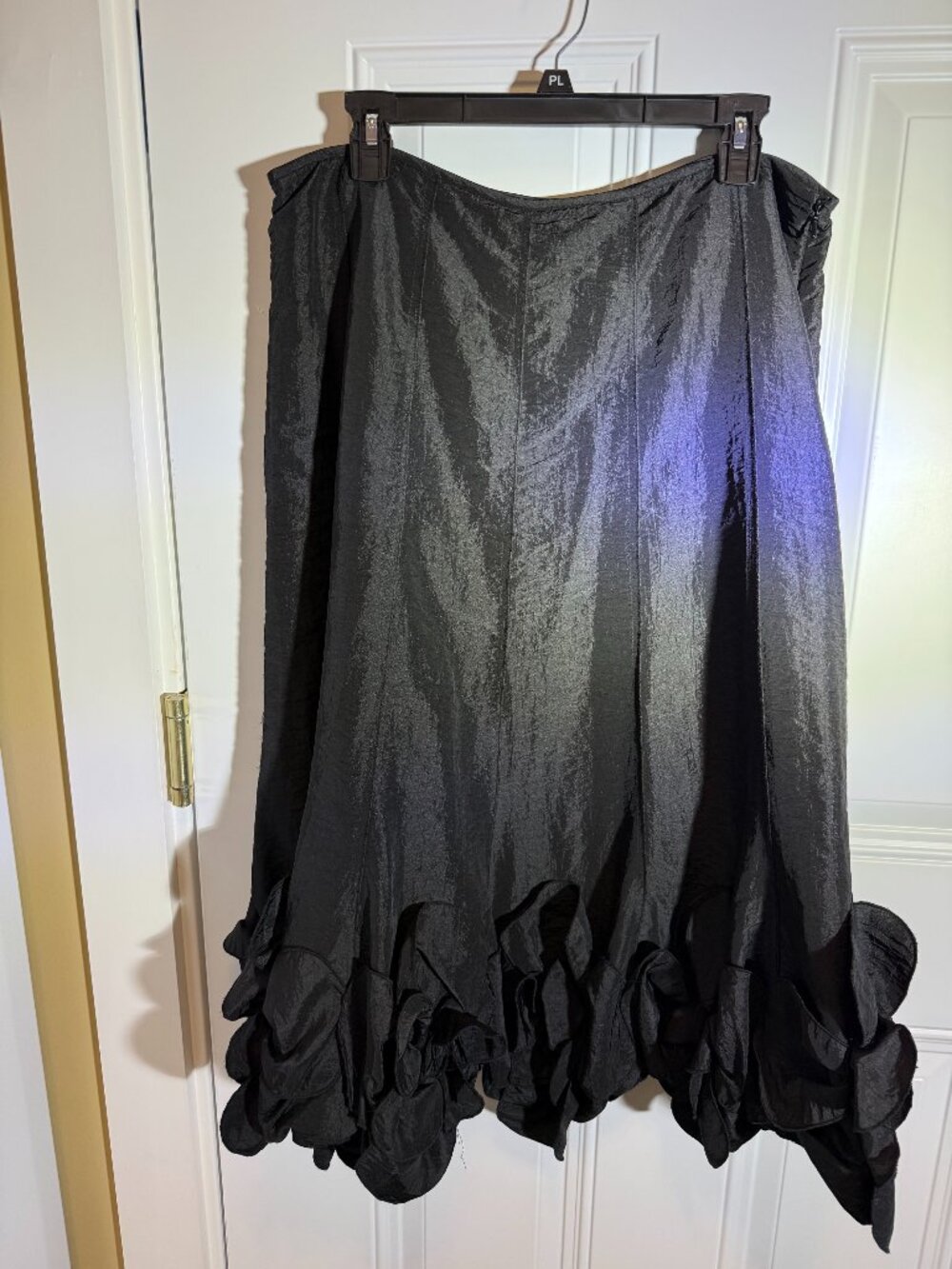 Black A-Line Midi Skirt